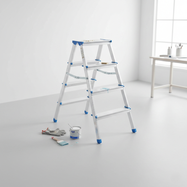 4+4 Çift Basamaklı Alüminyum Metal Merdiven