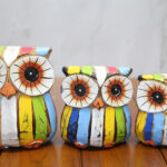 Ahşap 3'lü Baykuş Seti Model 4