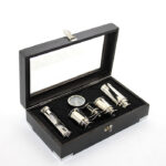 Ahşap Kutulu Pirinç Dürbün Pusula Ve Kum Saati Seti