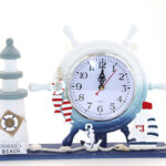 Ahşap Marin Deniz Feneri Dümenli Saat