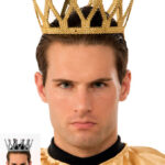 Altın Renk Çocuk ve Yetişkin Uyumlu Kral Tacı