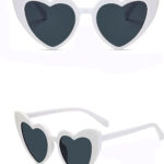 Beyaz Renk Kalp Şekilli Parti Gözlüğü