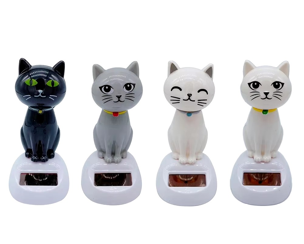 Güneş Enerjili Sallanan Kedi Figürü