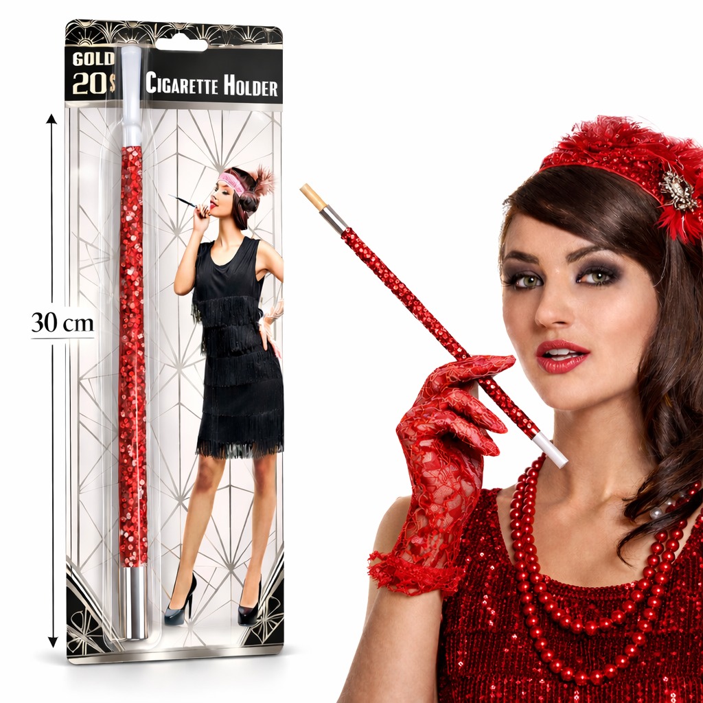 Kırmızı Payetli Sigara Tutacağı