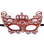 Kırmızı Renk Dantel Örgü İşlemeli Parti Maskesi Model 2