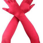 Kırmızı Renk Uzun Kumaş Eldiven