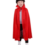 Kırmızı Renk Yakalı Pelerin Çocuk Boy 90 cm
