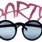 Party Yazılı Simli Pembe Renk Parti Gözlüğü