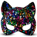 Siyah Kadife Payetli Parti Maskesi