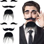 Siyah Renk Kendinden Yapışkanlı Takma Sakal Bıyık ve Kaş Seti
