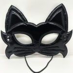 Siyah Renk Kumaş Malzemeden İmal Eva Kedi Maskesi