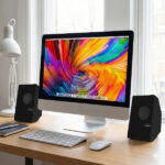 Siyah USB 2.0 + 3.5mm USB Hoparlör