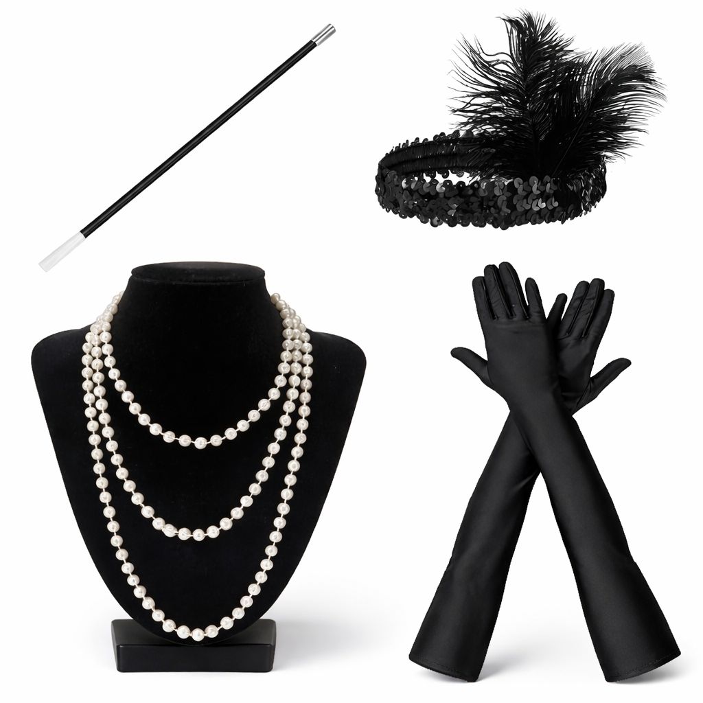 1920’ler Çarliston Aksesuar Seti – İnci Kolye