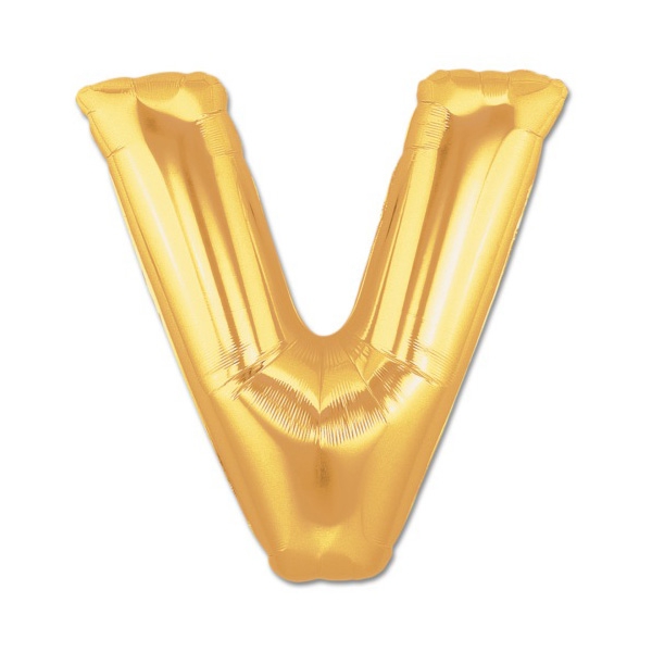 Altın Sarısı Folyo V Harfi Balon 1 Metre