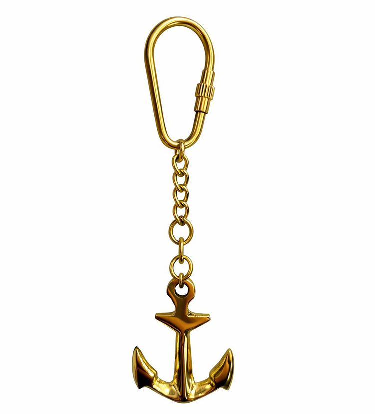 Denizci Temalı Pirinç Çapa Anahtarlık