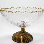 Gold Detaylı Eskitme Ayaklı Dekoratif Cam Sunumluk