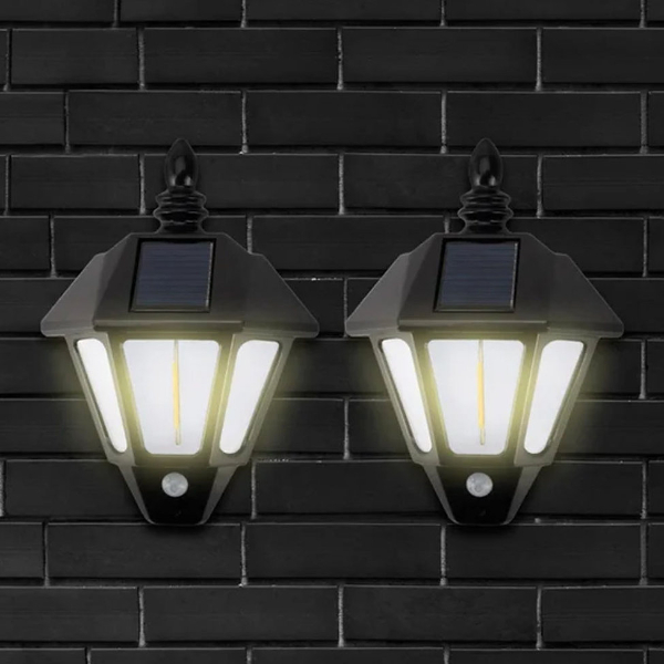 2'li Solar Cob Led Sensörlü Duvar Lambası