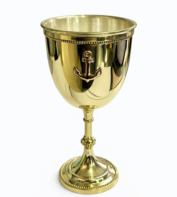 Çapa Desenli Pirinç Kadeh Bardak