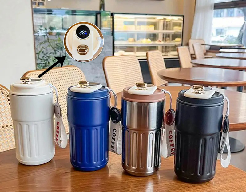 Charm Detaylı Ve Derece Göstergeli Vakumlu Mug Termos Bardak 480 ml