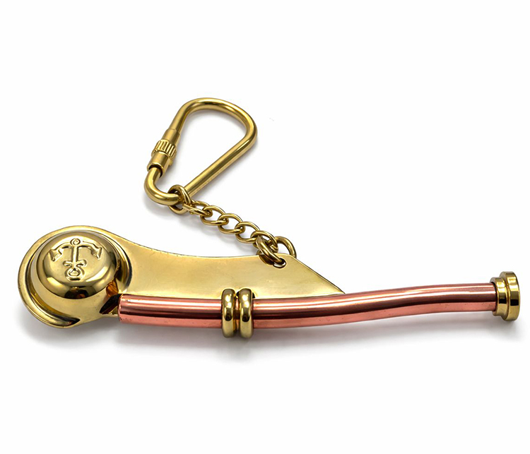 Pirinç Silistre Düdüğü Anahtarlık