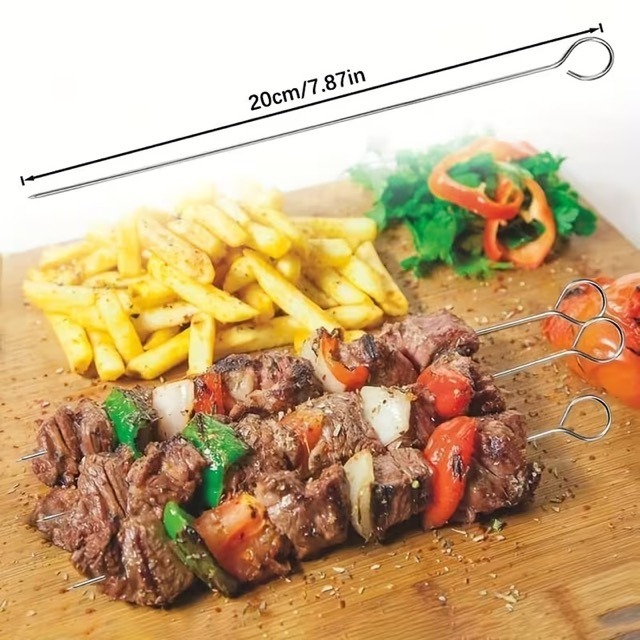 10'lu Paslanmaz Çelik Şiş Seti (20 cm) - Airfryer & Mangal