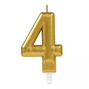 4 Rakamı Mum Gold Renk