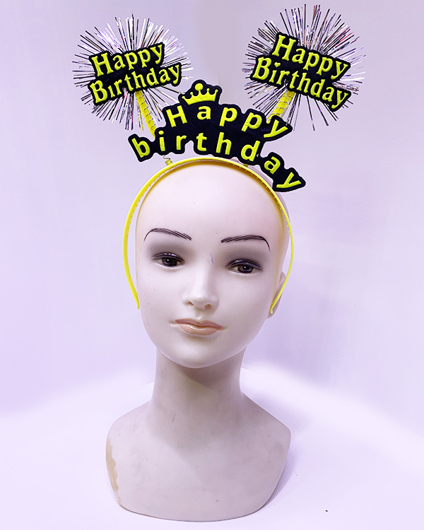 Happy Birthday Neon Sarı Tacı