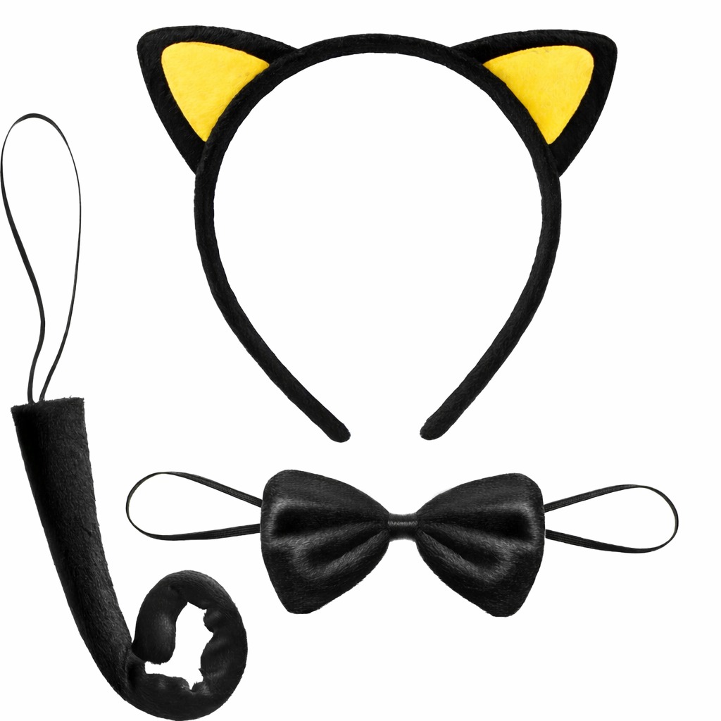 Sarı Kulaklı Kedi Kostüm Seti – Taç