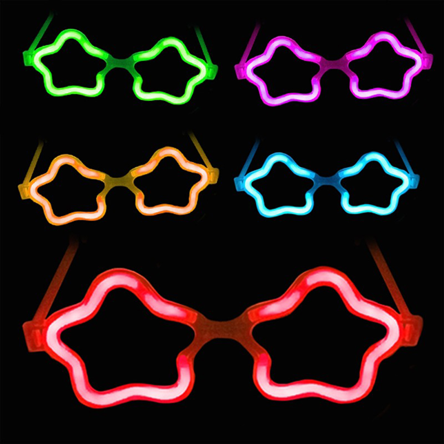 Yıldız Glow Partisi Gözlüğü - 12 Adet